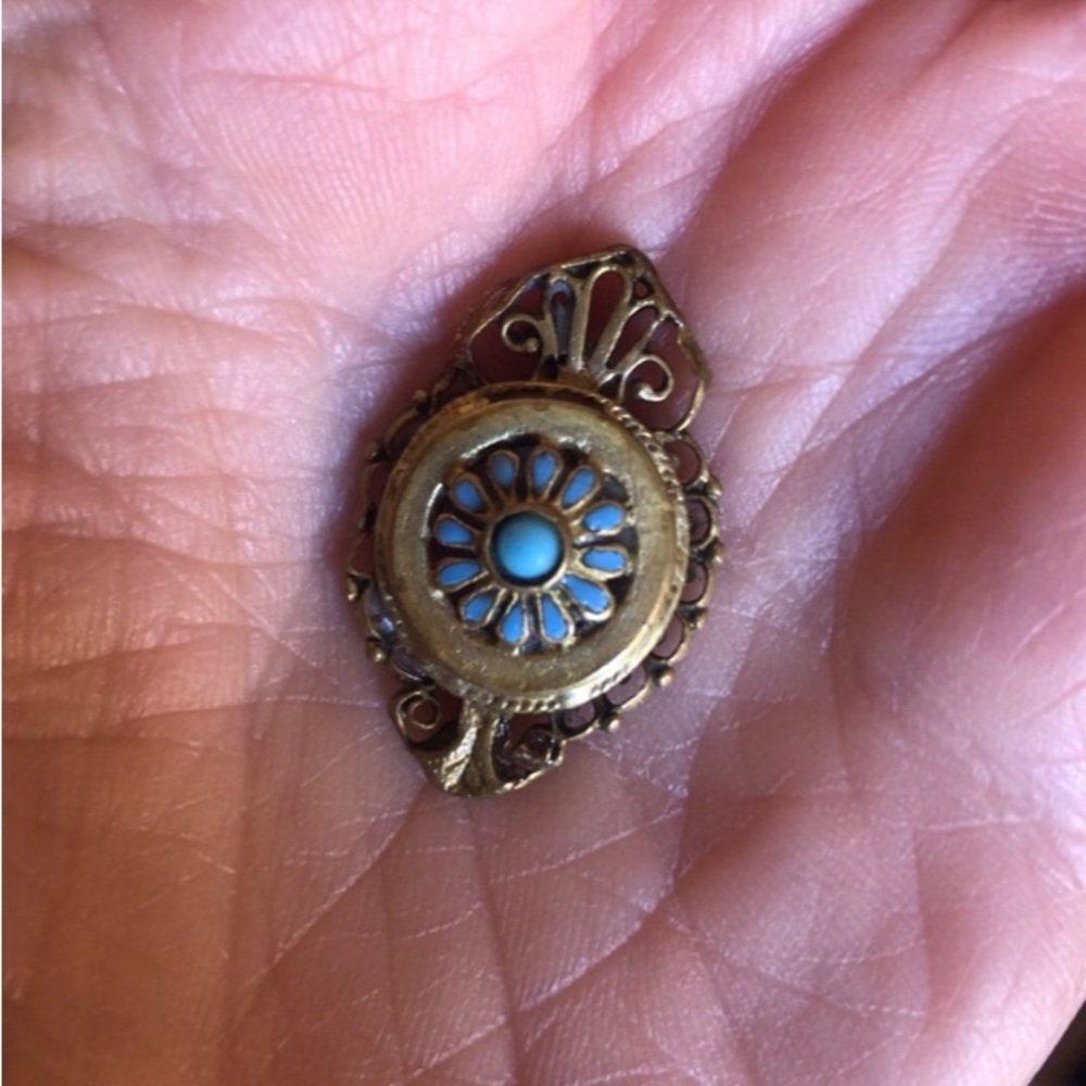 Antique Victorian Era Turquoise 14k Gold Marked Pendant Charm